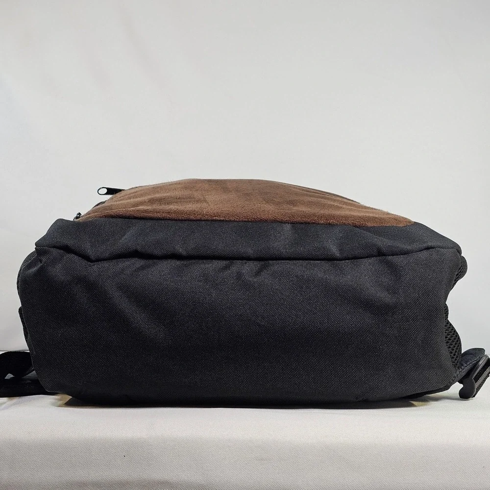 Belmond Hiram Bingham Backpack Brown Faux Suede Black Canvas Travel Bag Mens